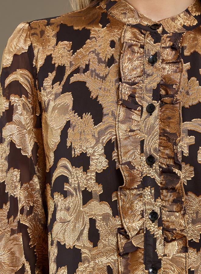 ستايلي طقم منسق من تنورة وبلوزة جاكار - Image 2